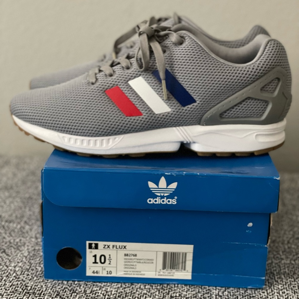 Adidas ZX Flux - Tri-Color Stripes Gray Sz 10.5